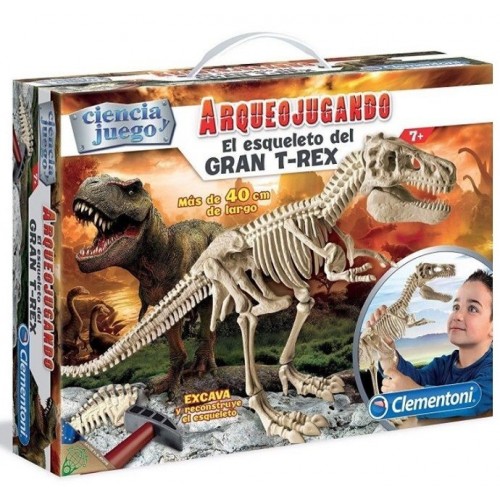 Arqueojugando, T- Rex Gigante, descubre los fosiles y monta el temido dinosaurio, además brilla en la oscuridad