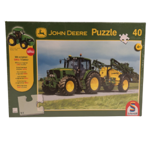 Puzzle John Deere 40 piezas con replica de tractor