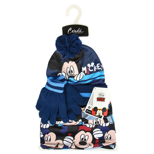 Conjunto de invierno gorro, guantes y braga de cuello Mickey Mouse Disney