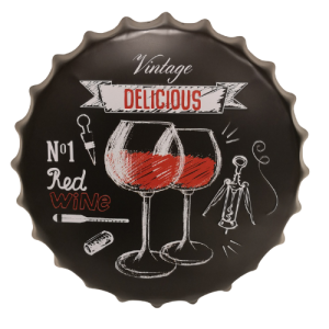 Chapas metálicas en forma de tapa de botella de estilo vintage, ideales para decorar, bares, restaurantes, tu hogar... Red Wine, Vino Tinto