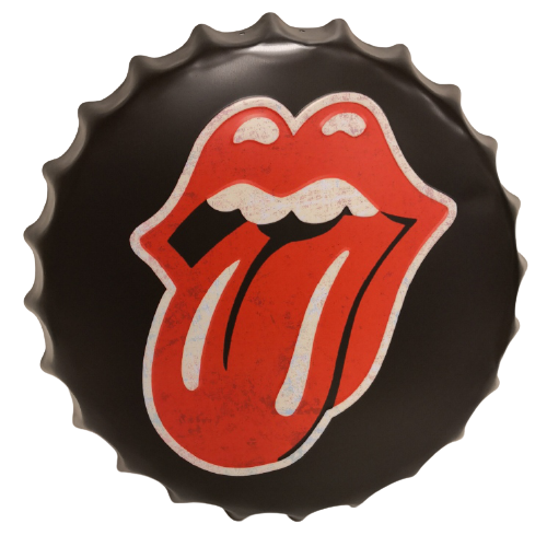 Chapas metálicas en forma de tapa de botella de estilo vintage, ideales para decorar, bares, restaurantes, tu hogar... Rolling Stones