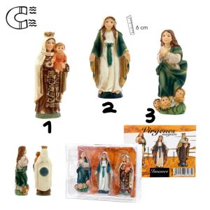 Set de tres imanes Virgenes, Milagrosa, Carmen y Guadalupe 6 cm