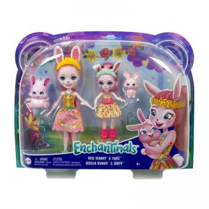 Kit muñecas Enchantimals Hermanas Bree y Bedelia Bunny con sus inseparables mascotas HCF84