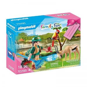 Playmobil Family Fun 70295 Set de regalo Zoo cuida de los animales