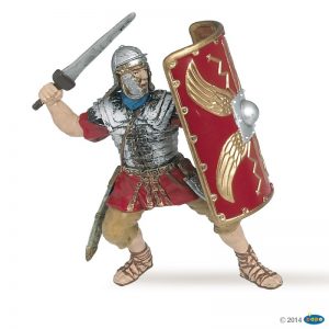 Papo 39802 Legionario Romano, Figura soldado romano para Belén o pesebre con armadura, escudo y espada y todo lujo de detalles, juguete para niños dejar volar la imaginación y crear su propio imperio romano