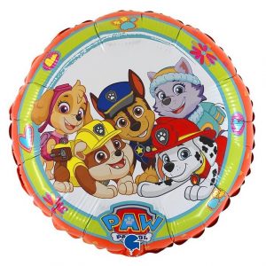 Globo redondo para fiesta de cumpleaños, niños, bebés, Patrulla canina, Paw Patrol, Pawsome 35 x 35 cm
